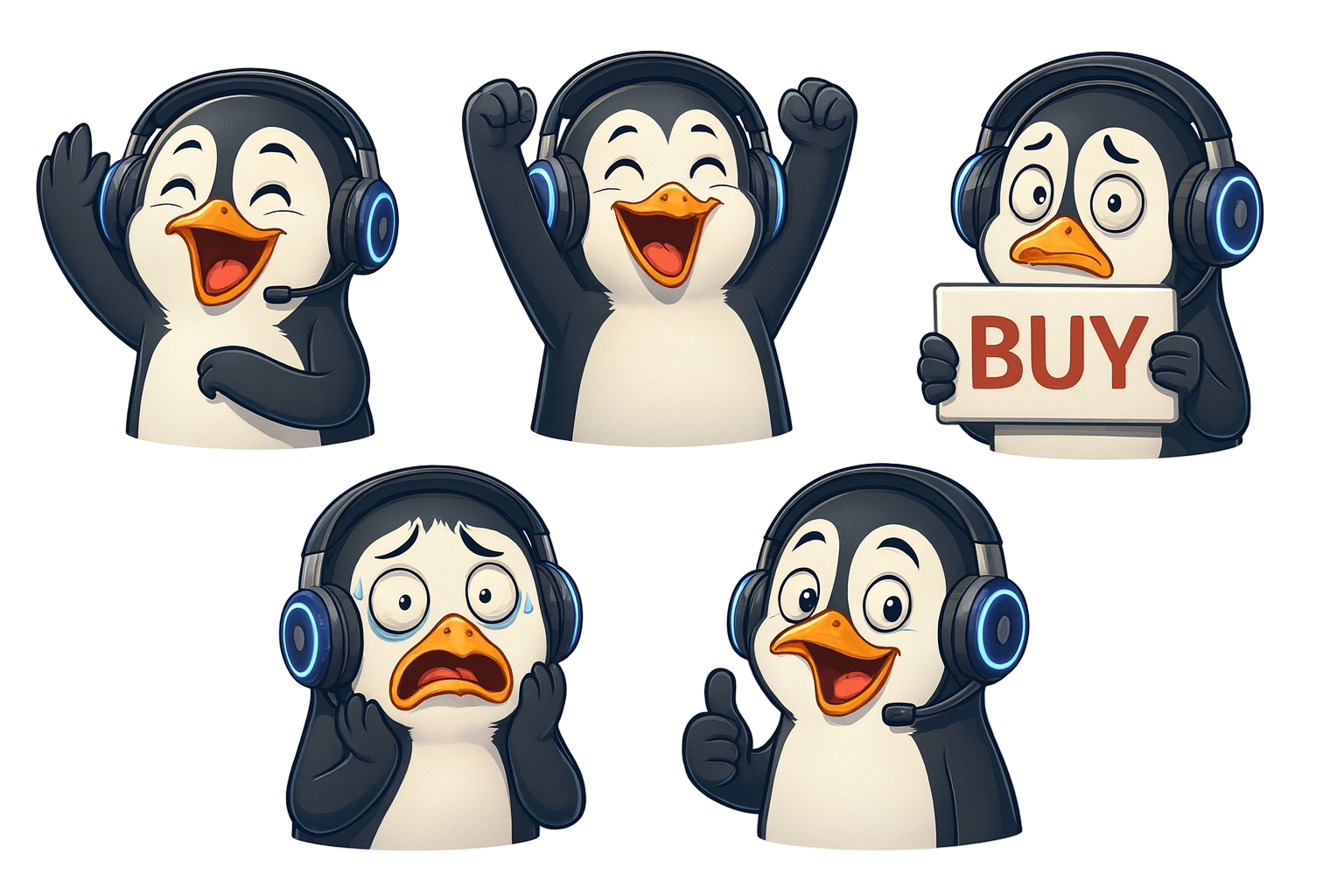 TwitchyPenguin emoji and sticker sheet
